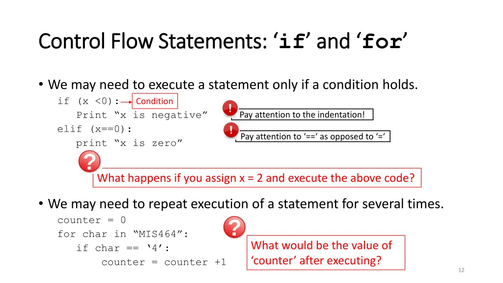 control flow statements control flow statements