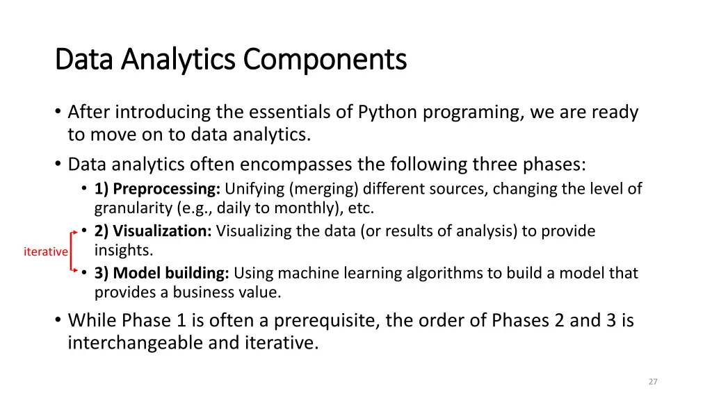 data analytics components data analytics