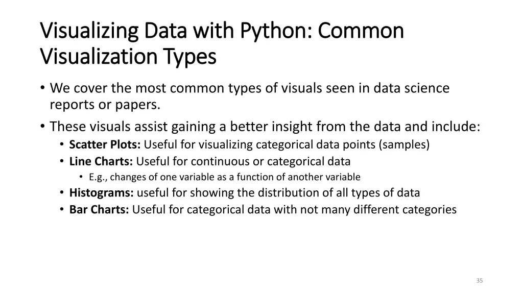 visualizing data with python common visualizing