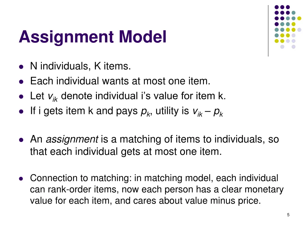 assignment model