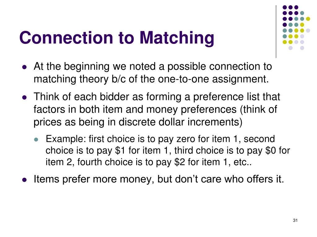 connection to matching 1