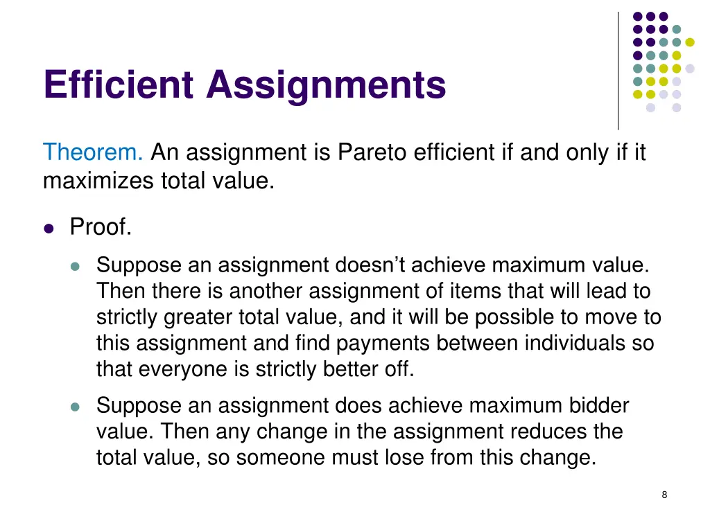 efficient assignments