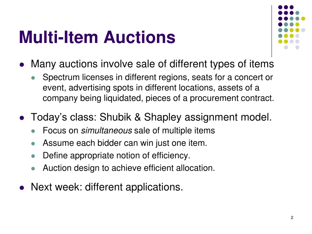 multi item auctions 1