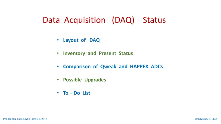 data acquisition daq status