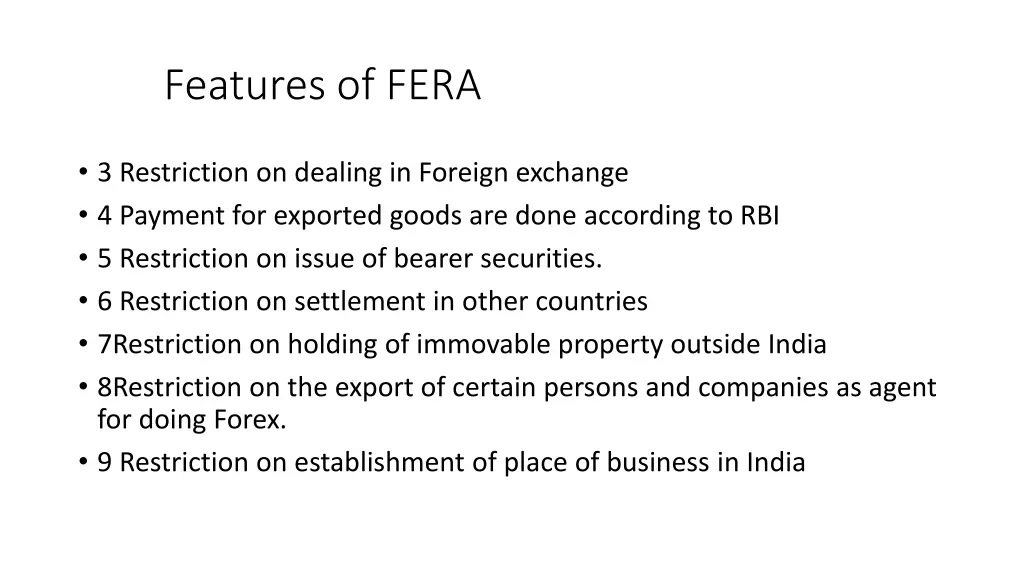 features of fera