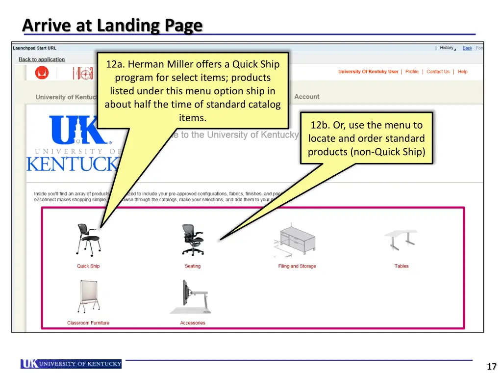 arrive at landing page 1