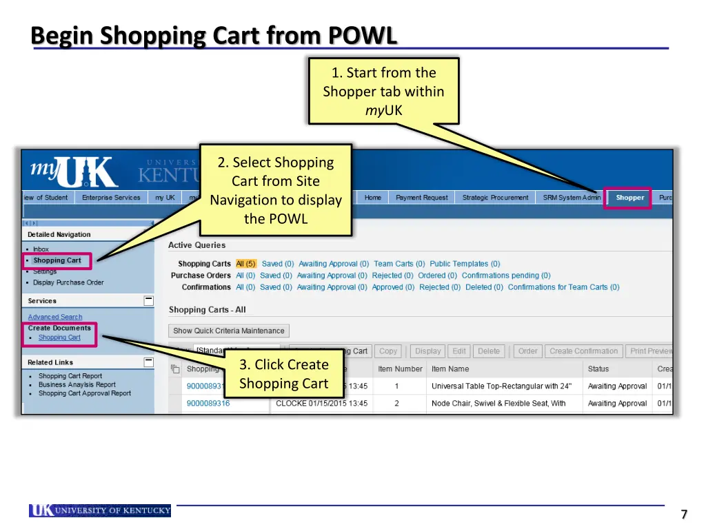 begin shopping cart from powl