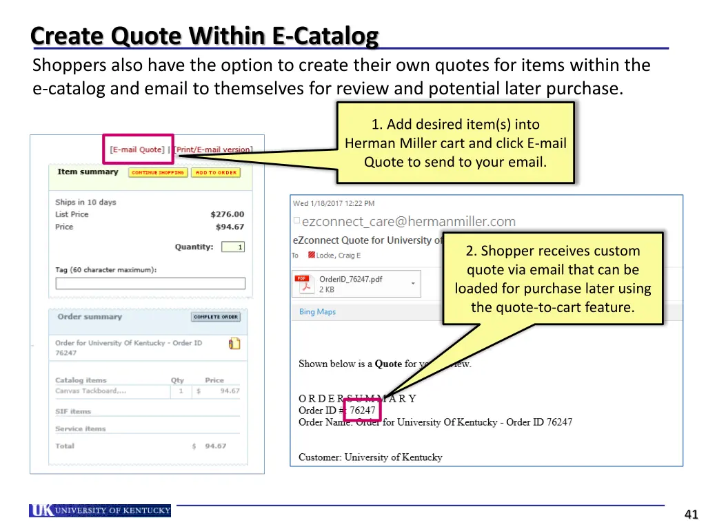 create quote within e catalog shoppers also have