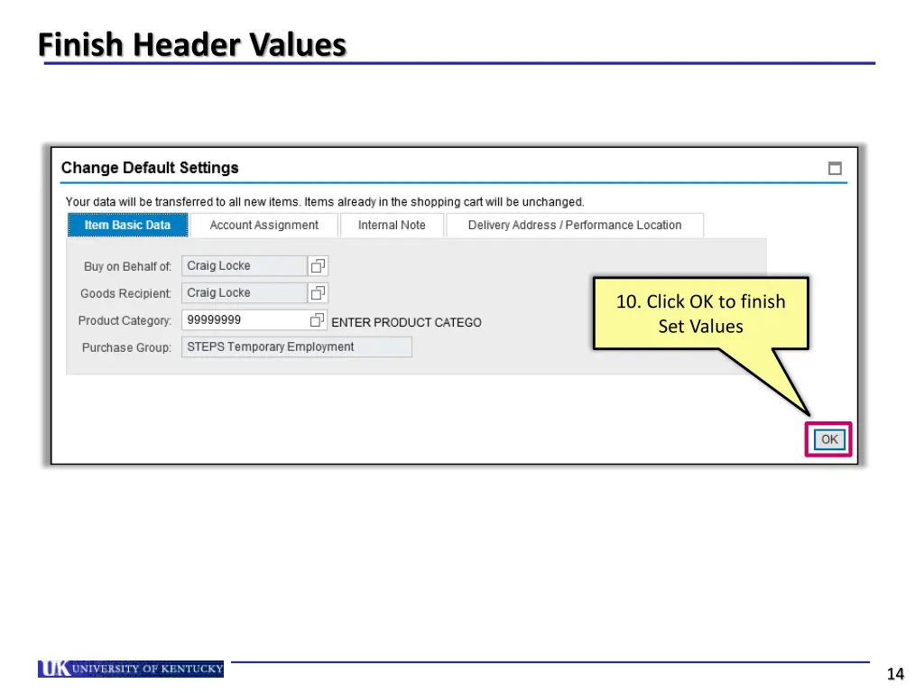 finish header values