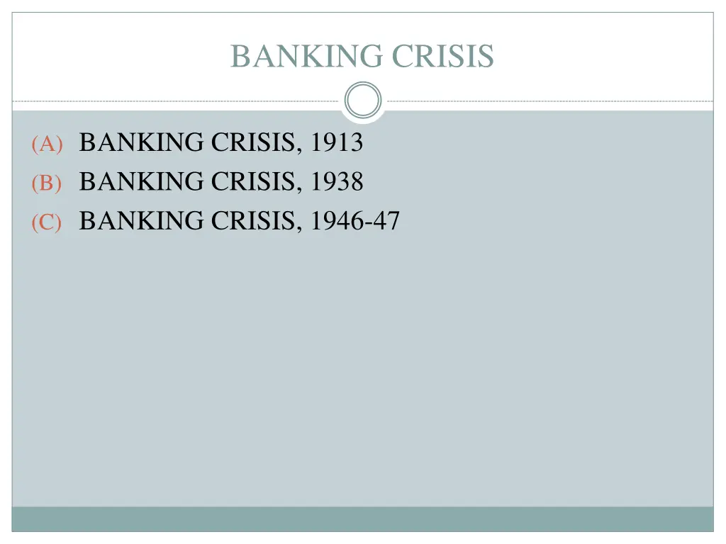 banking crisis