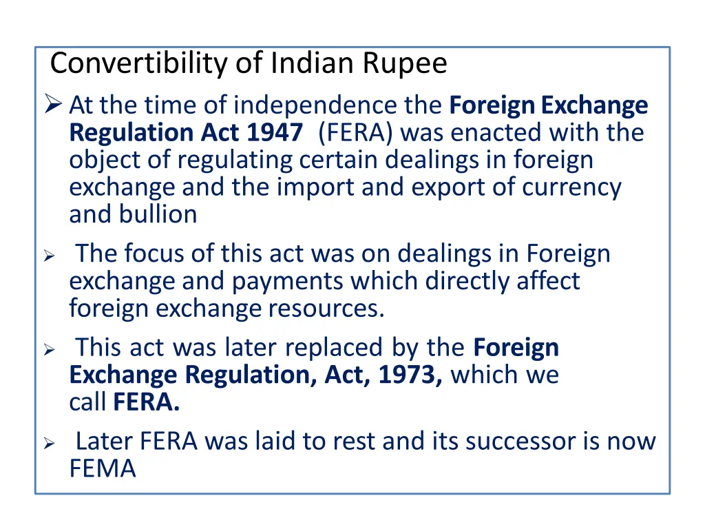 convertibility of indian rupee at the time