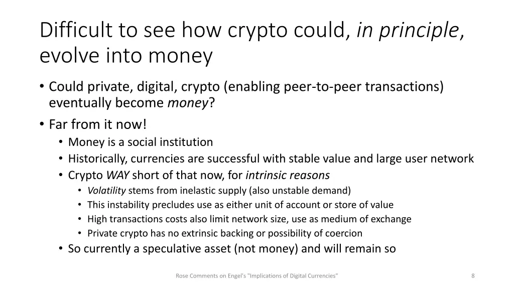 difficult to see how crypto could in principle