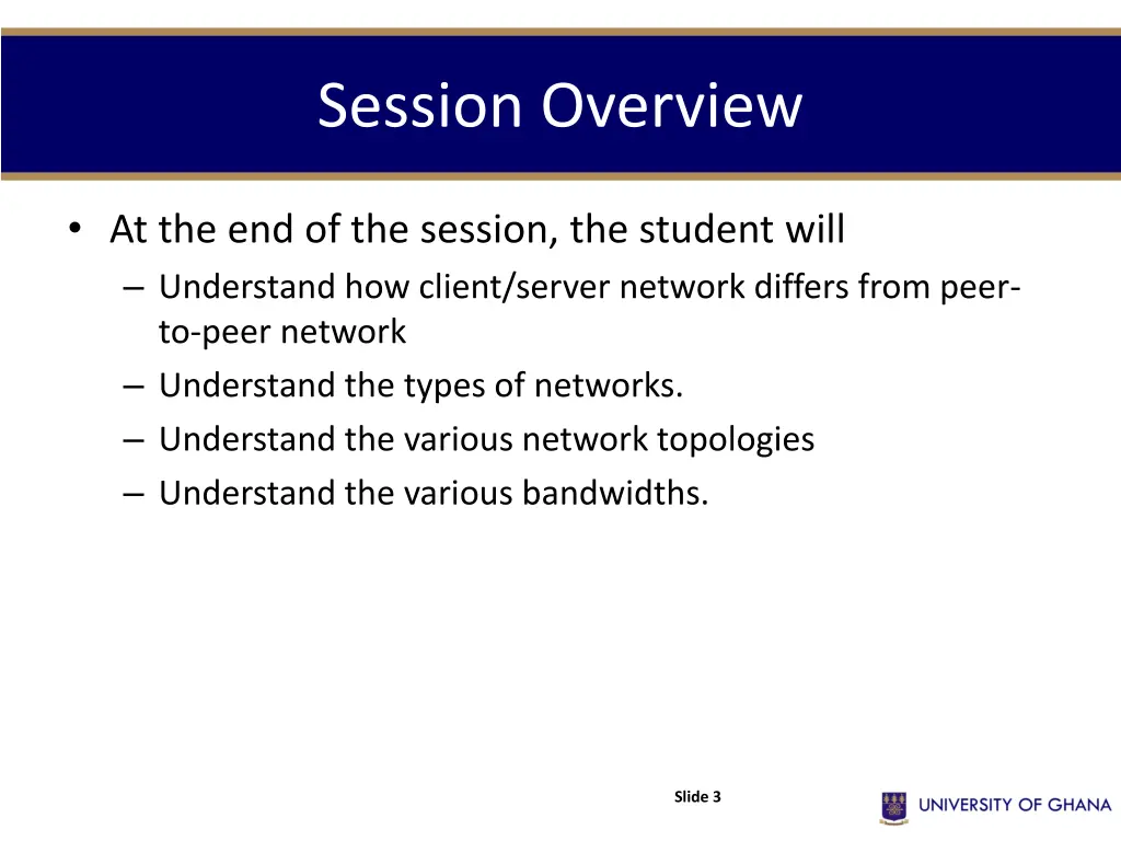 session overview 1