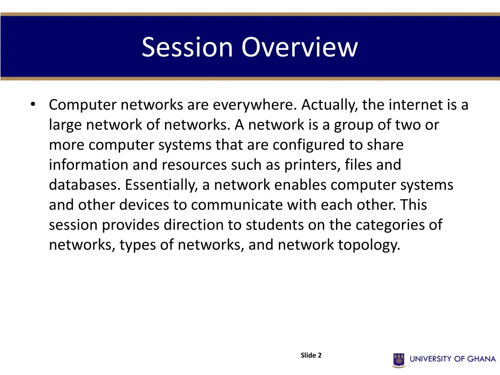 session overview