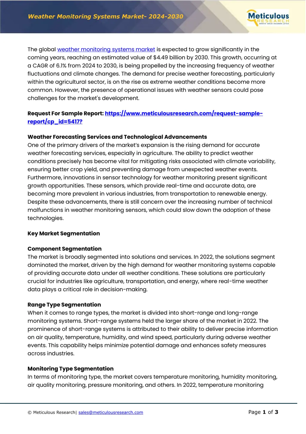 weather monitoring systems market 2024 2030