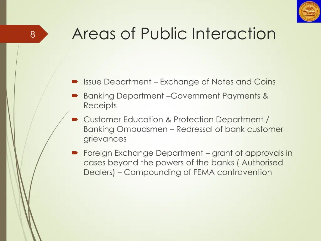 areas of public interaction