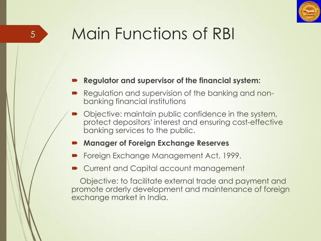 main functions of rbi 1