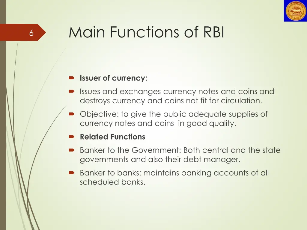 main functions of rbi 2