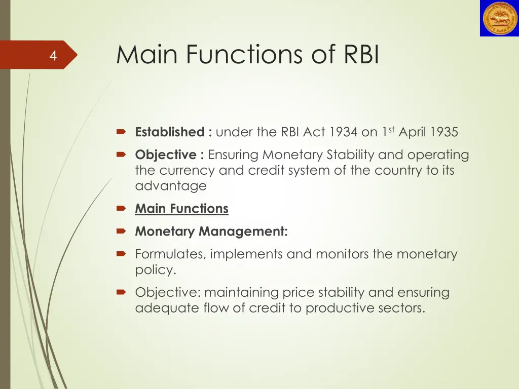 main functions of rbi