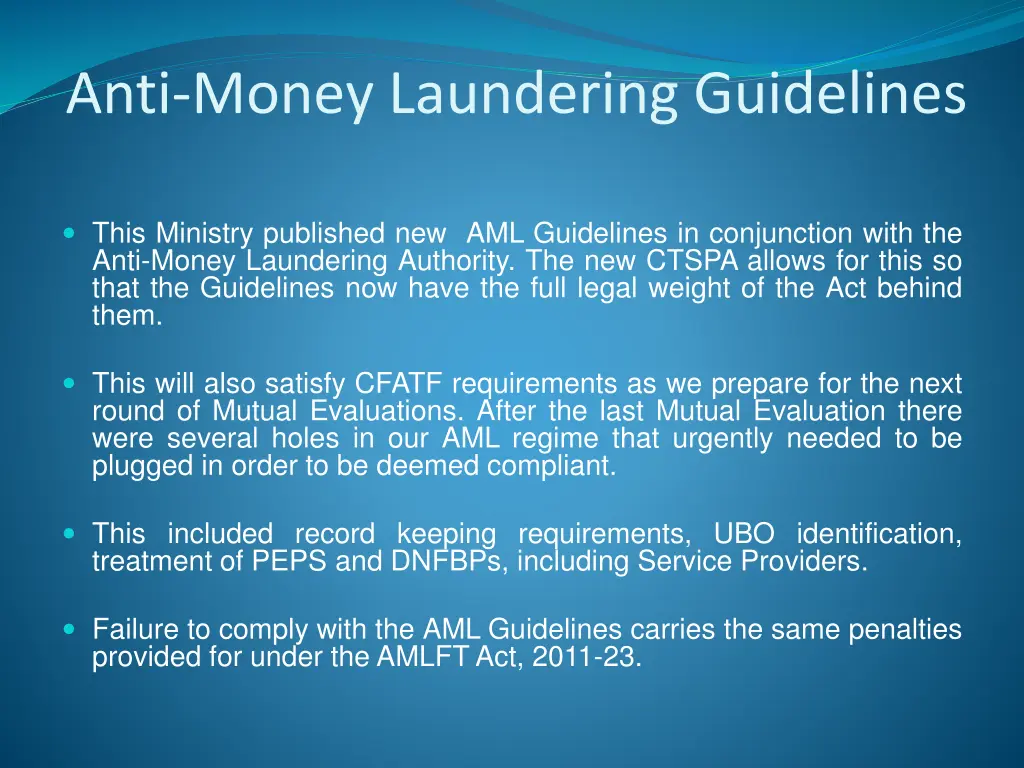 anti money laundering guidelines