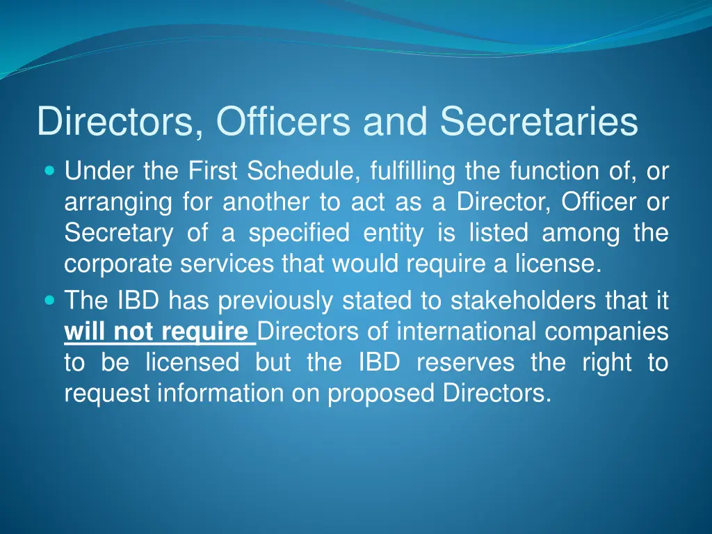 directors officers and secretaries under