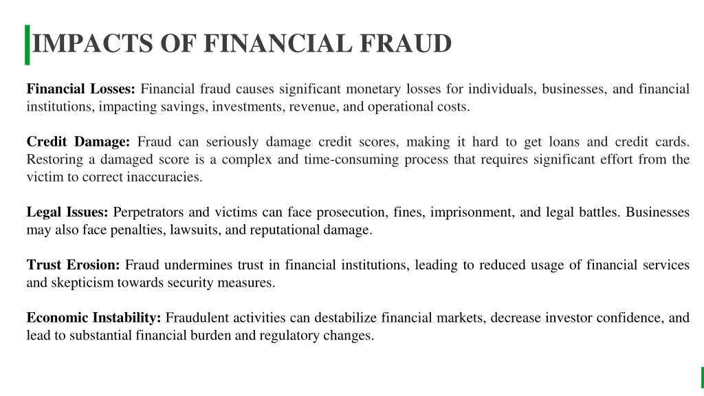 impacts of financial fraud