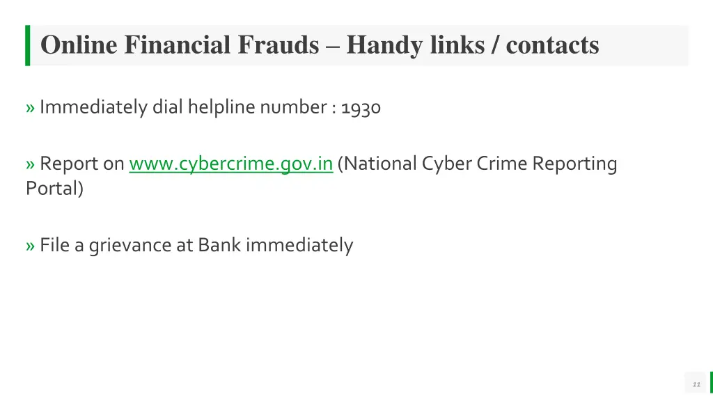 online financial frauds handy links contacts