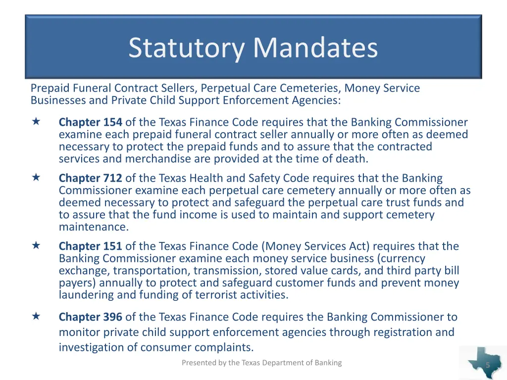 statutory mandates 1