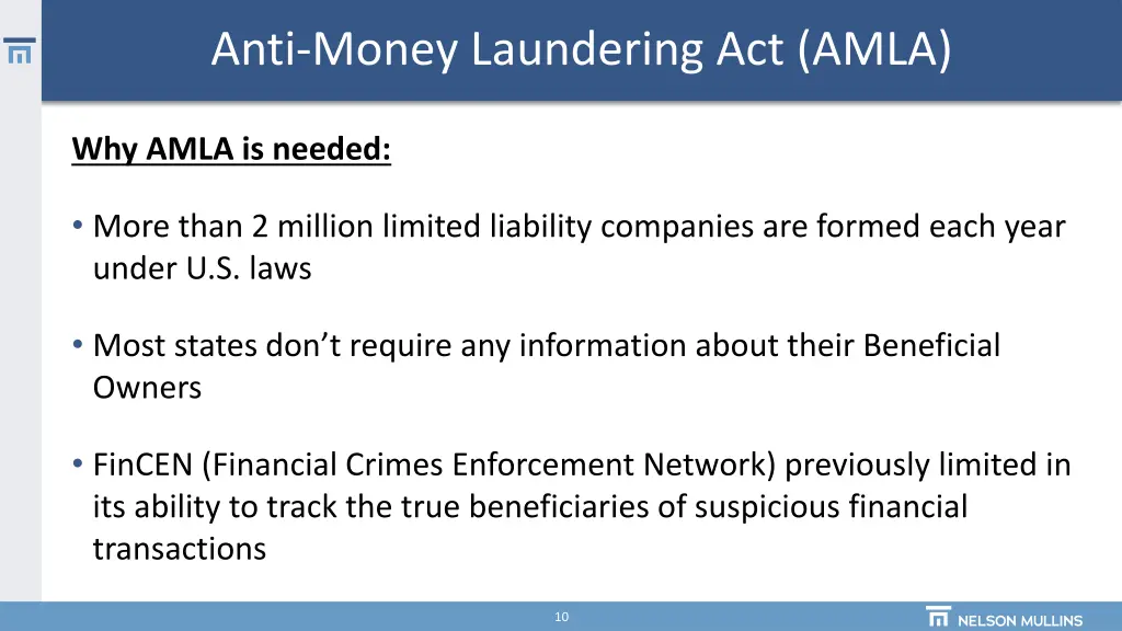 anti money laundering act amla 1