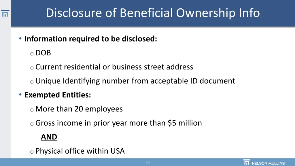 disclosure of beneficial ownership info 1