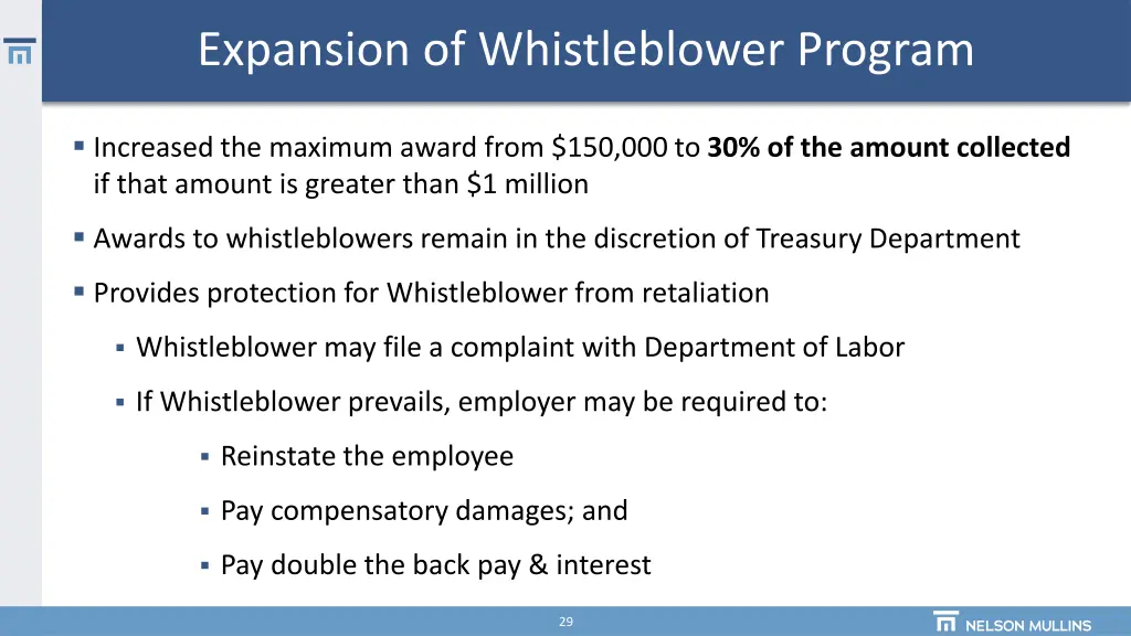 expansion of whistleblower program