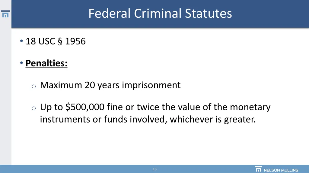 federal criminal statutes 1