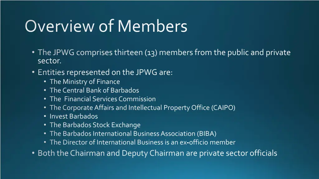 overview of members