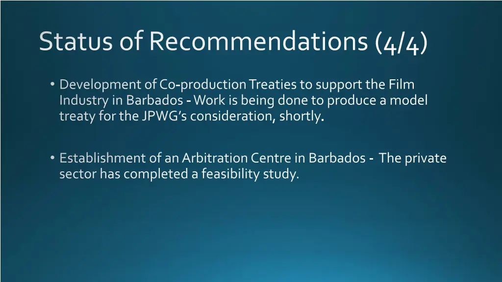 status of recommendations 4 4