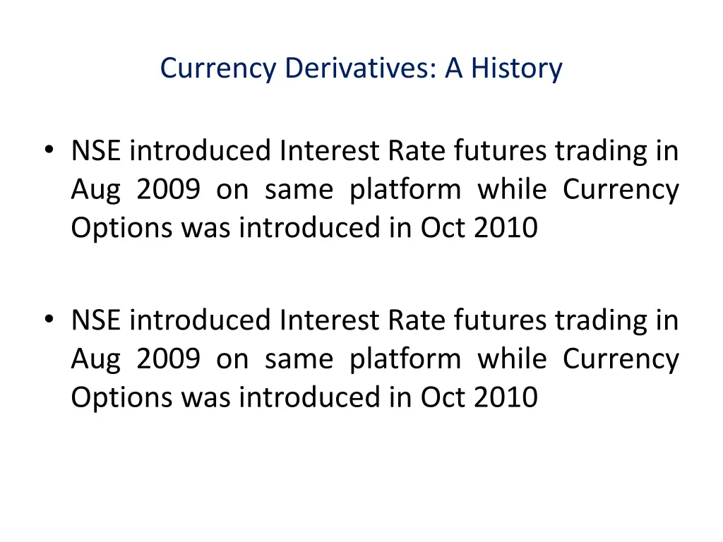 currency derivatives a history 2