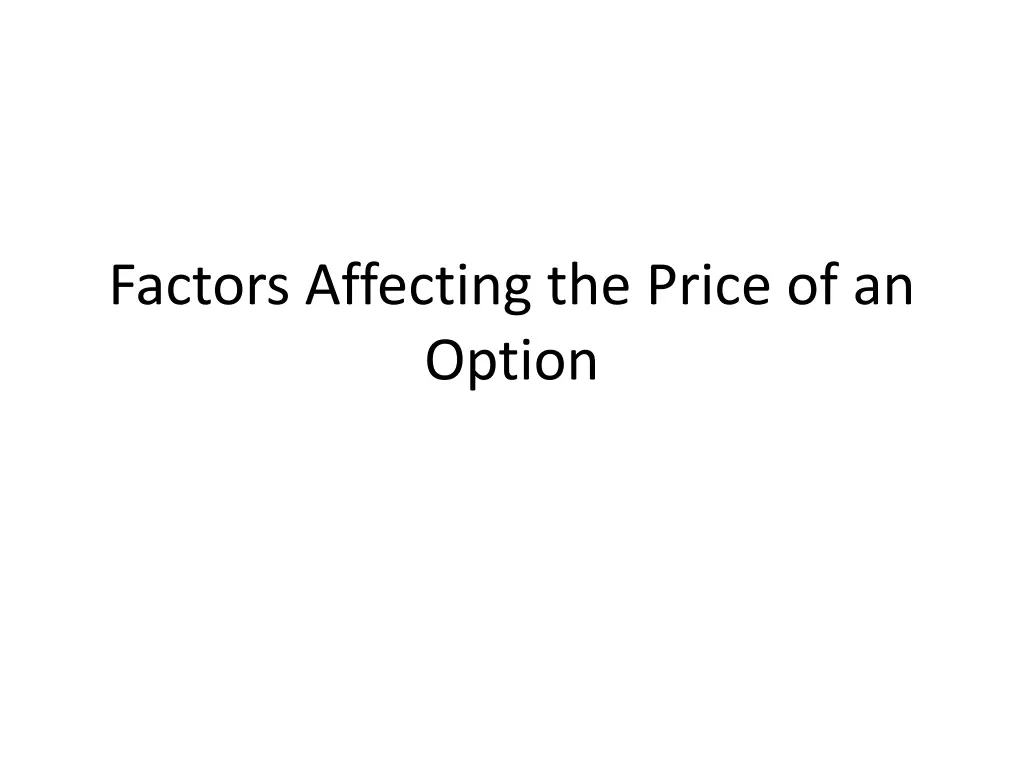 factors affecting the price of an option