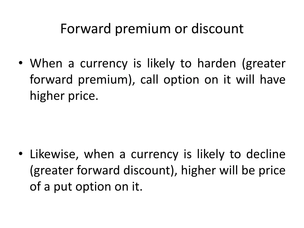 forward premium or discount