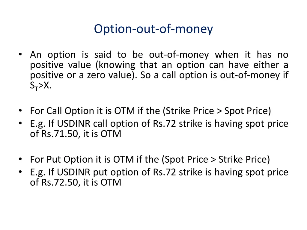 option out of money