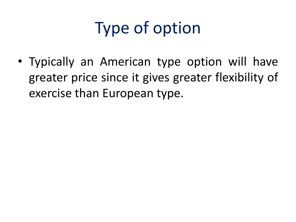 type of option