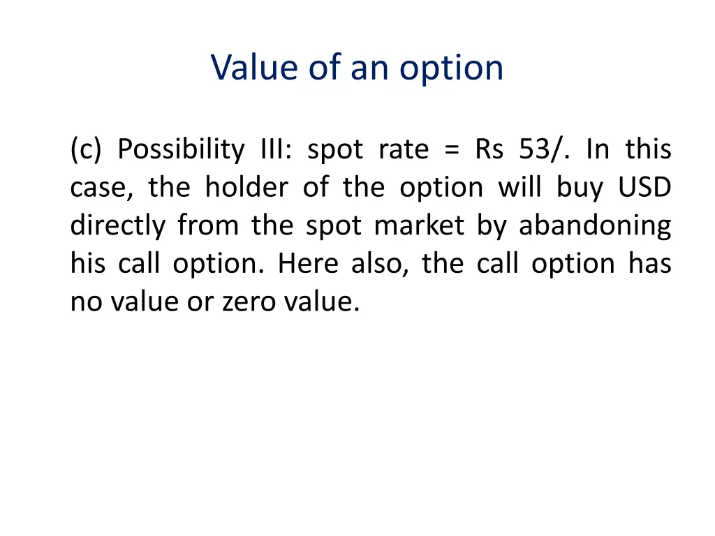 value of an option 2