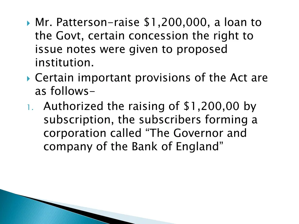 mr patterson raise 1 200 000 a loan to the govt