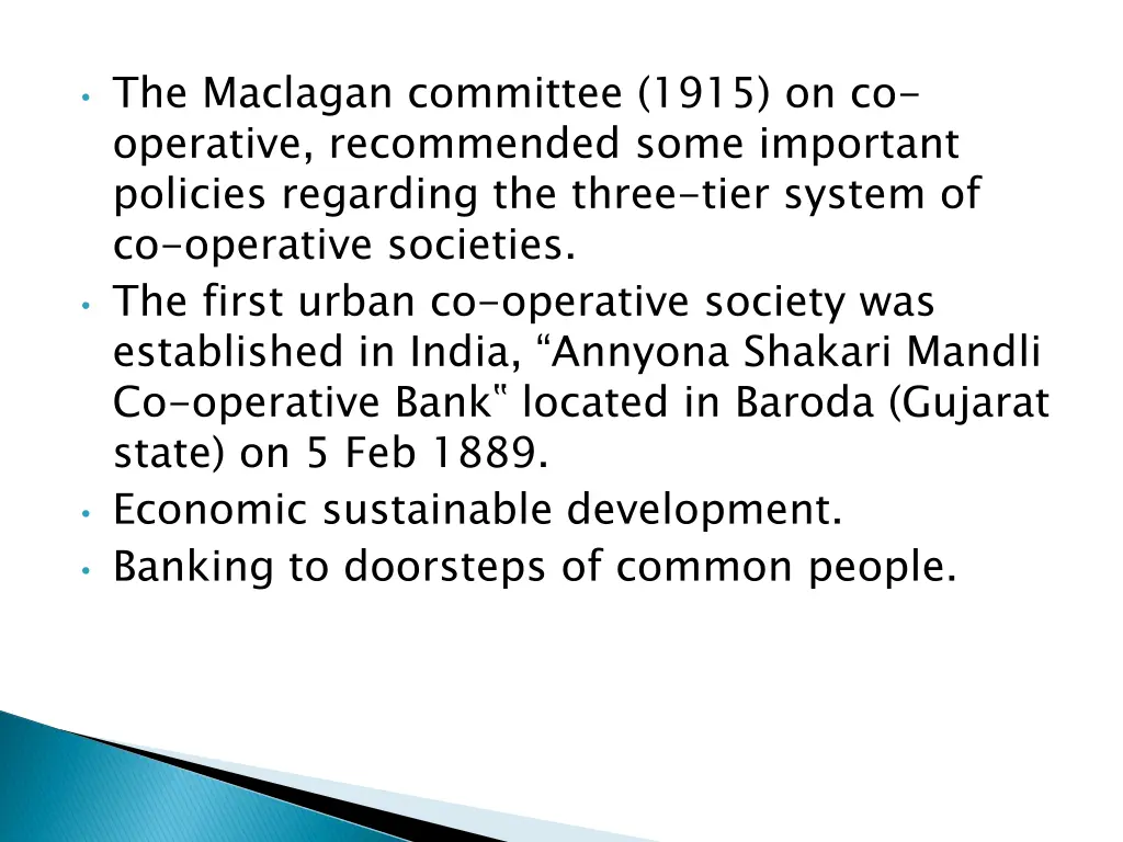 the maclagan committee 1915 on co operative