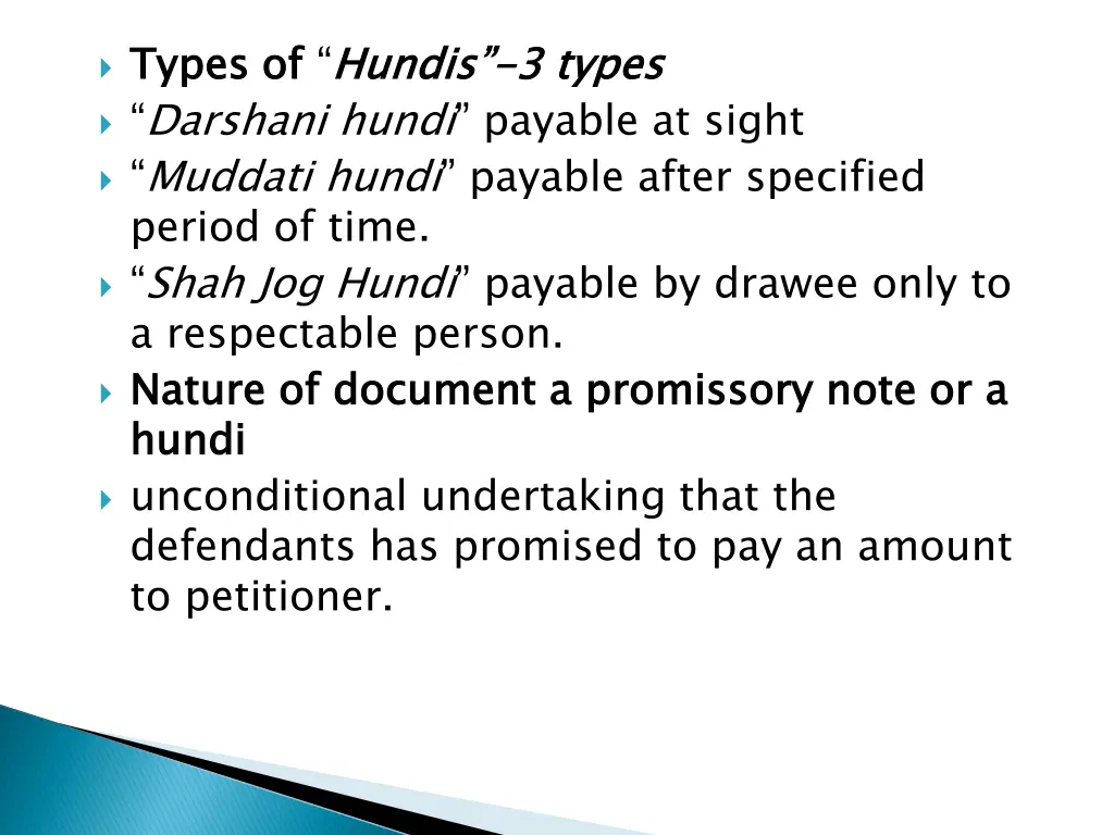 types of darshani hundi payable at sight muddati