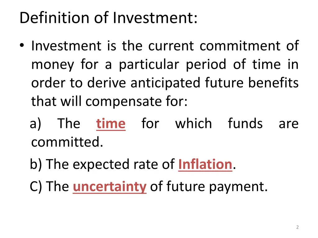 definition of investment