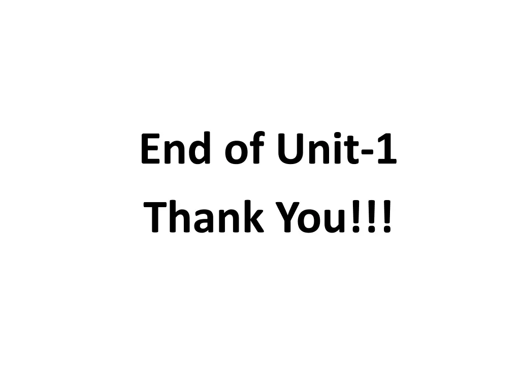 end of unit 1 thank you