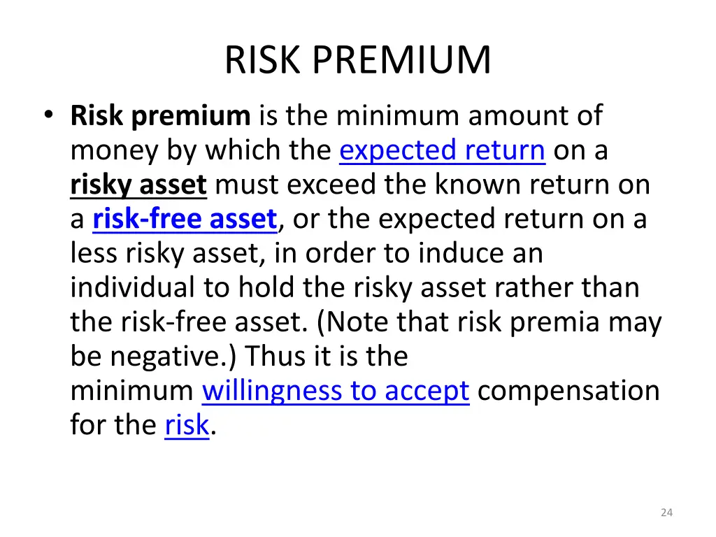 risk premium