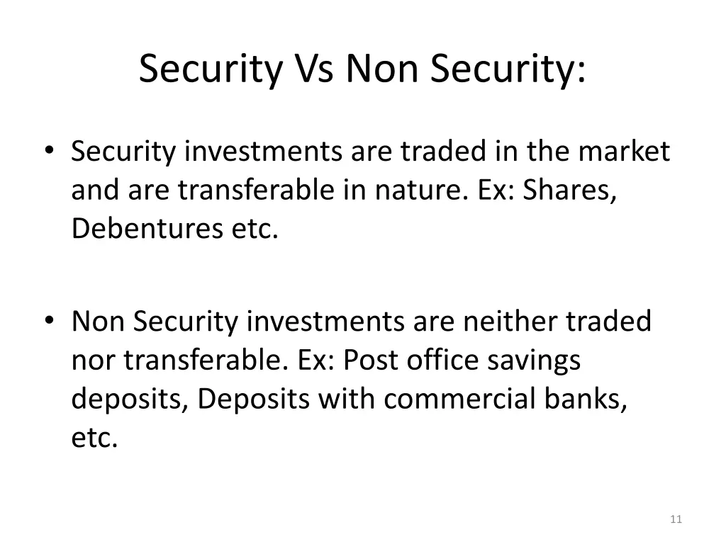 security vs non security