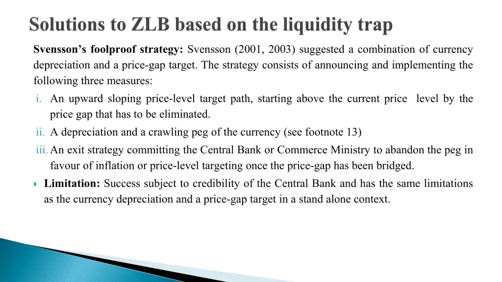 svensson s foolproof strategy svensson 2001 2003