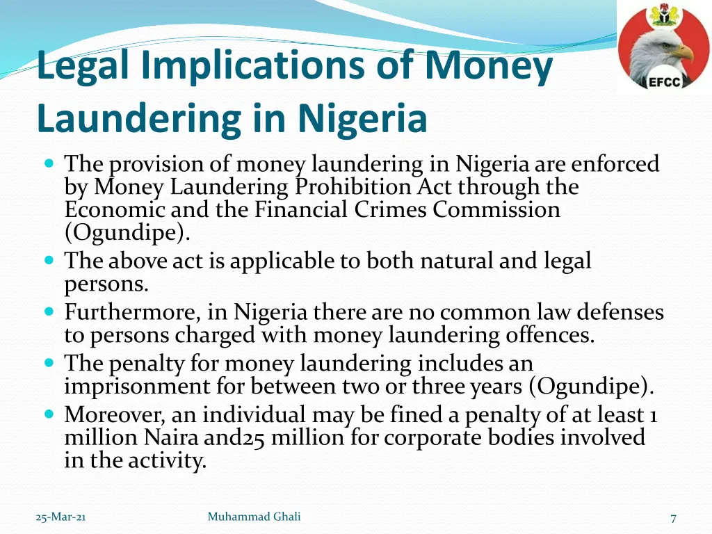 legal implications of money laundering in nigeria