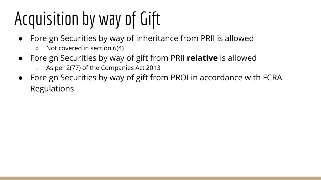 acquisition by way of gift foreign securities